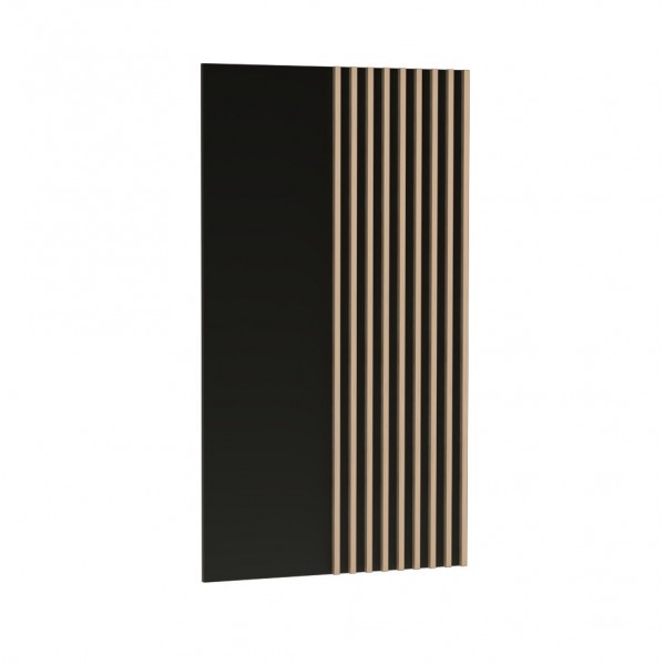 Panel ścienny z lamelami BALI B-10 czarny / wstawki dąb artisan