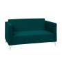 Modna sofa kanapa dwójka kolor butelkowa zieleń cztery kolory nóżek GOLD - Zdjęcie 1