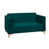 Modna sofa kanapa dwójka kolor butelkowa zieleń cztery kolory nóżek GOLD