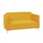 Nowoczesna sofa dwójka kolor żółty musztardowy cztery kolory nóżek GOLD - Zdjęcie 1