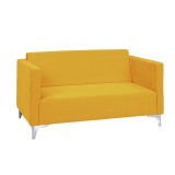 Nowoczesna sofa dwójka kolor żółty musztardowy cztery kolory nóżek GOLD
