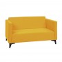 Nowoczesna sofa dwójka kolor żółty musztardowy cztery kolory nóżek GOLD - Zdjęcie 3