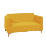 Nowoczesna sofa dwójka kolor żółty musztardowy cztery kolory nóżek GOLD