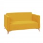 Nowoczesna sofa dwójka kolor żółty musztardowy cztery kolory nóżek GOLD - Zdjęcie 4