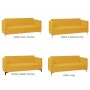 Modna sofa trzyosobowa kolor żółty cztery kolory nóżek GOLD - Zdjęcie 6