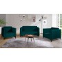Meble tapicerowane komplet dwa fotele i sofa w modnym kolorze butelkowa zieleń 1+1+2 czarne nóżki GOLD - Zdjęcie 1