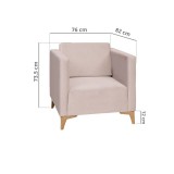 Kompaktowy zestaw mebli z sofą i dwoma fotelami 1+1+3 kolor beżowy - nóżki chrom