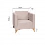 Kompaktowy zestaw mebli z sofą i dwoma fotelami 1+1+3 kolor beżowy - nóżki chrom - Zdjęcie 2