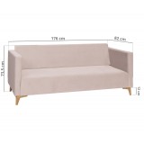 Kompaktowy zestaw mebli z sofą i dwoma fotelami 1+1+3 kolor beżowy - nóżki chrom