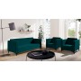 Zestaw wypoczynkowy dwa fotele i sofa trójka 1+1+3 kolor butelkowa zieleń- nóżki czarne GOLD - Zdjęcie 1