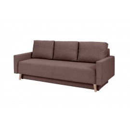 Sofa w stylu skandynawskim rozkładana z funkcją spania kolor brązowy KOPENHAGA