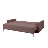 Sofa w stylu skandynawskim rozkładana z funkcją spania kolor brązowy KOPENHAGA