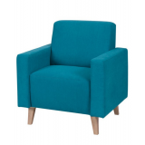 Stylowy fotel w modnym turkusowym kolorze na wysokich nóżkach KOPENHAGA