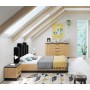 Nowoczesne łóżko do sypialni pod materac 160 x 200 IMIS 5 z nietypowym tapicerowanym zagłówkiem - Zdjęcie 3