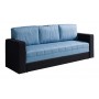 Klasyczna sofa w niebieskim kolorze boki czarne KLARA funkcja spania - Zdjęcie 1