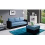 Klasyczna sofa w niebieskim kolorze boki czarne KLARA funkcja spania - Zdjęcie 2