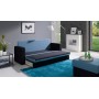 Klasyczna sofa w niebieskim kolorze boki czarne KLARA funkcja spania - Zdjęcie 4