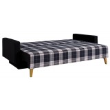 Modna sofa BREKSIT ciemna kratka z funkcją spania