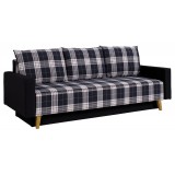 Modna sofa BREKSIT ciemna kratka z funkcją spania