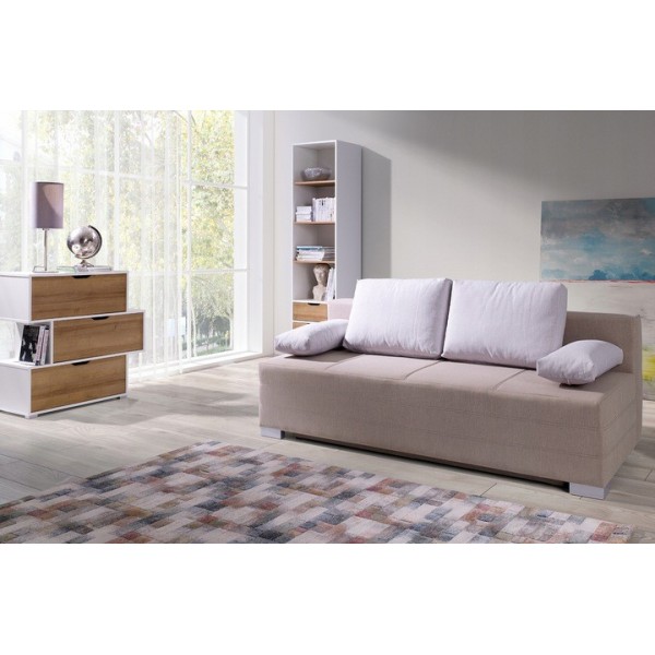 Nowoczesny zestaw mebli z beżowa sofą idealny do salonu IWA 3