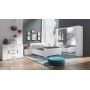 Komplet mebli do sypialni w białym kolorze z łóżkiem i szafą 220 z lustrem DENIRO 4 - Zdjęcie 1