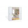 Komplet mebli do sypialni w białym kolorze z łóżkiem i szafą 220 z lustrem DENIRO 4 - Zdjęcie 5